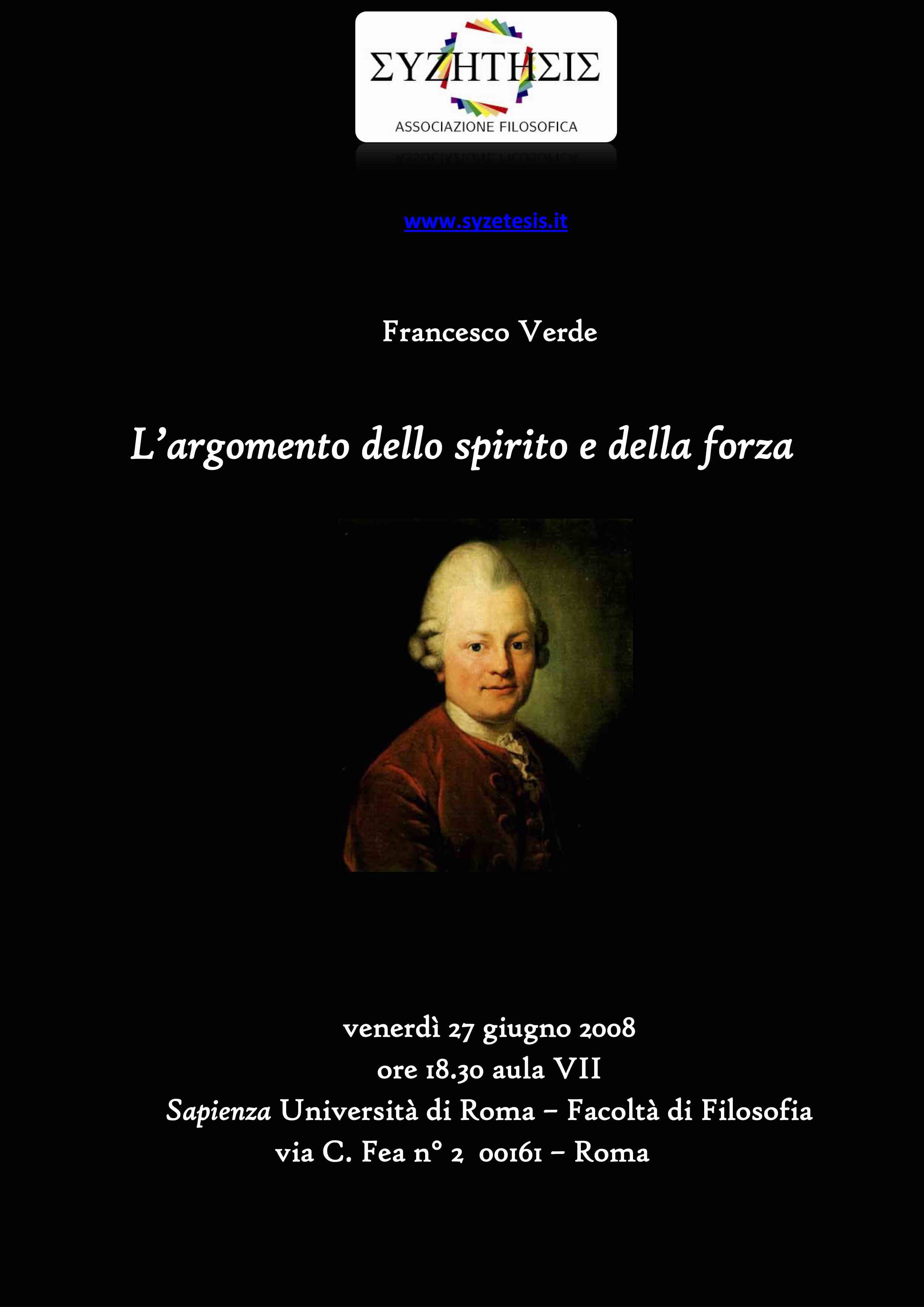 L’argomento dello spirito e della forza