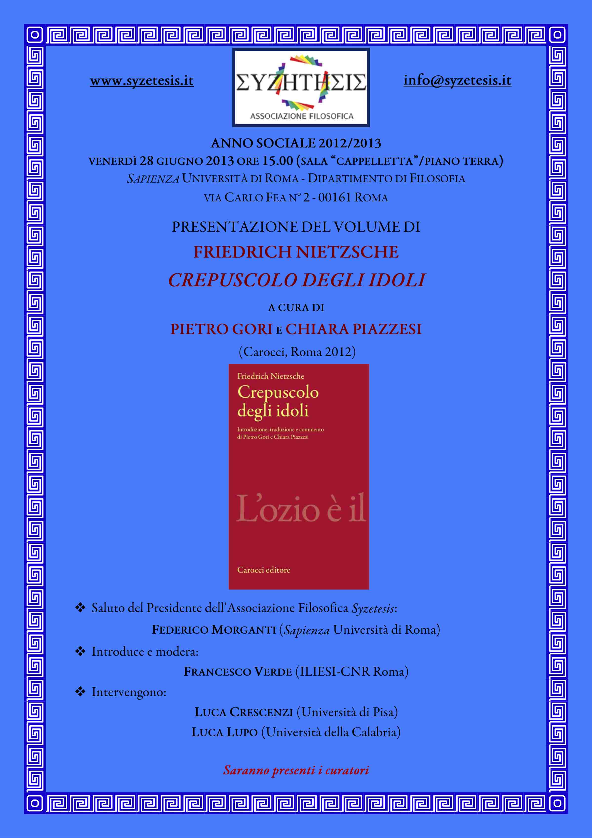 Friedrich Nietzsche: Il crepuscolo degli idoli